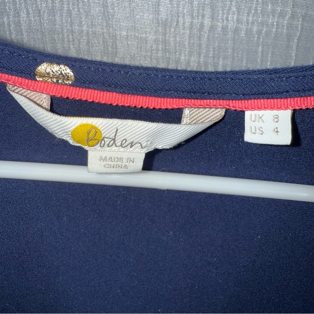 Boden Gemma Jersey Dress‎ size 4 blue and metallic polka dot - Picture 7 of 14